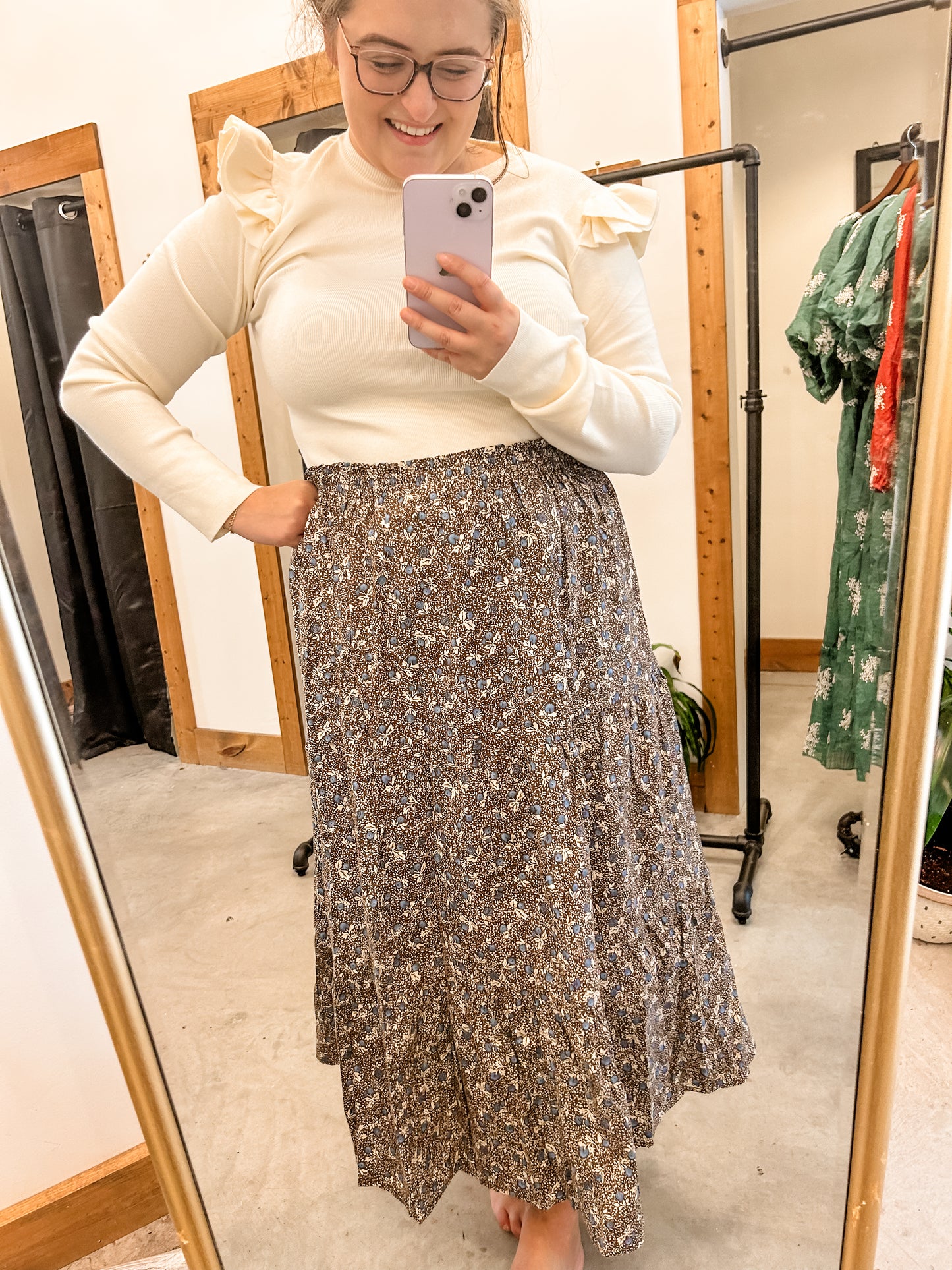 Neutral Florals Skirt