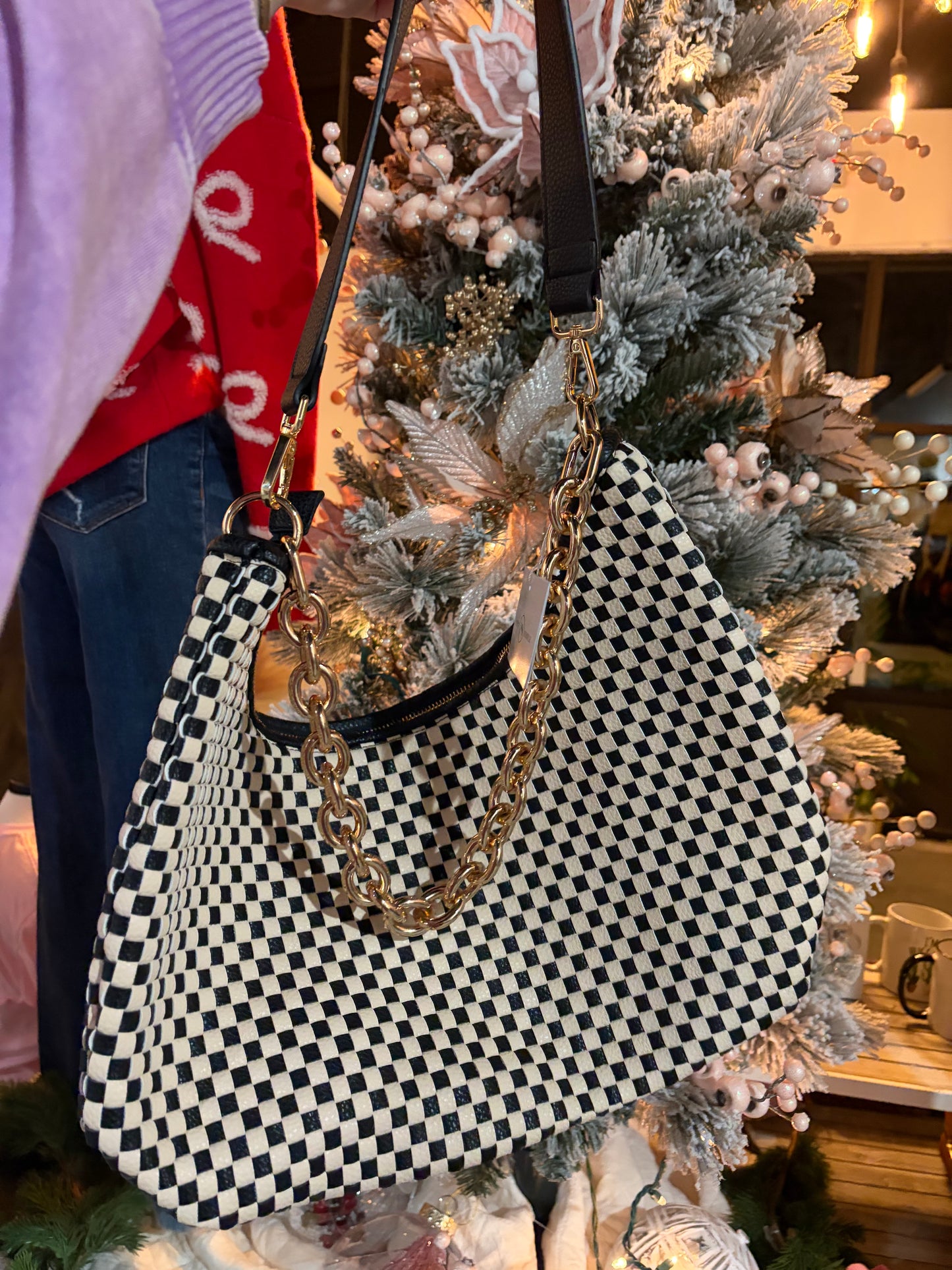 Sienna Woven Checkered Bag