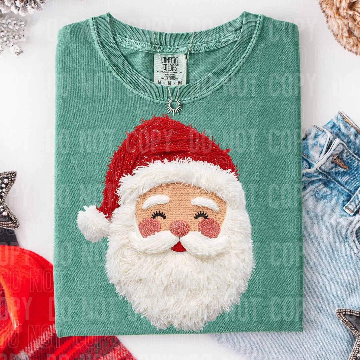 Faux Yarn Santa Tee