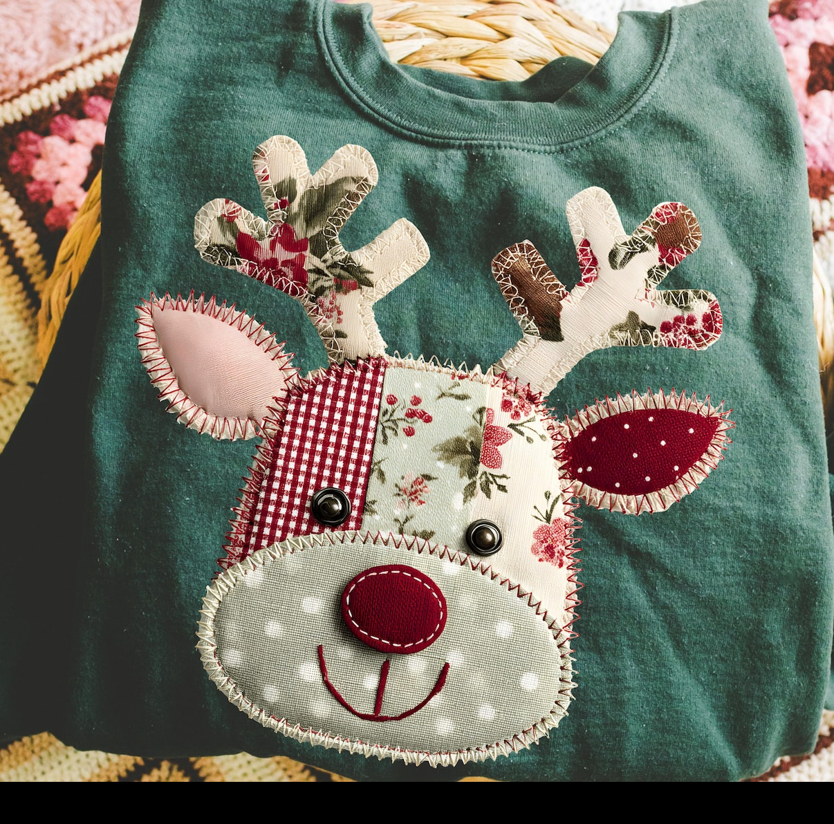 Faux Quilted Reindeer