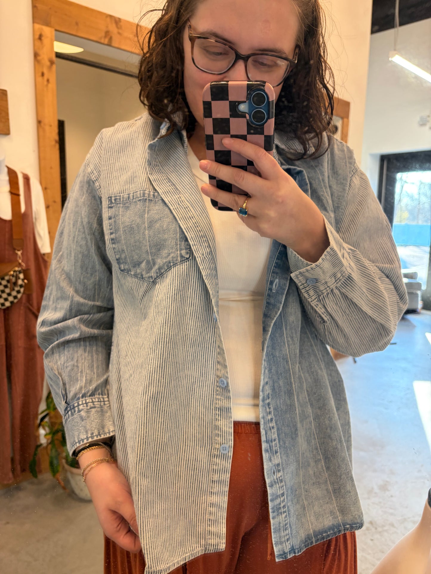 Lightweight Denim Button Up