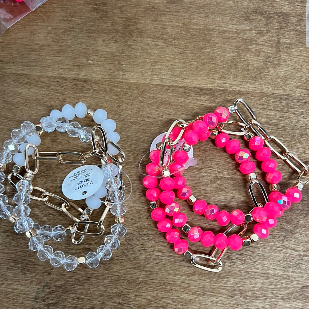 Faceted Beaded Bracelet Set