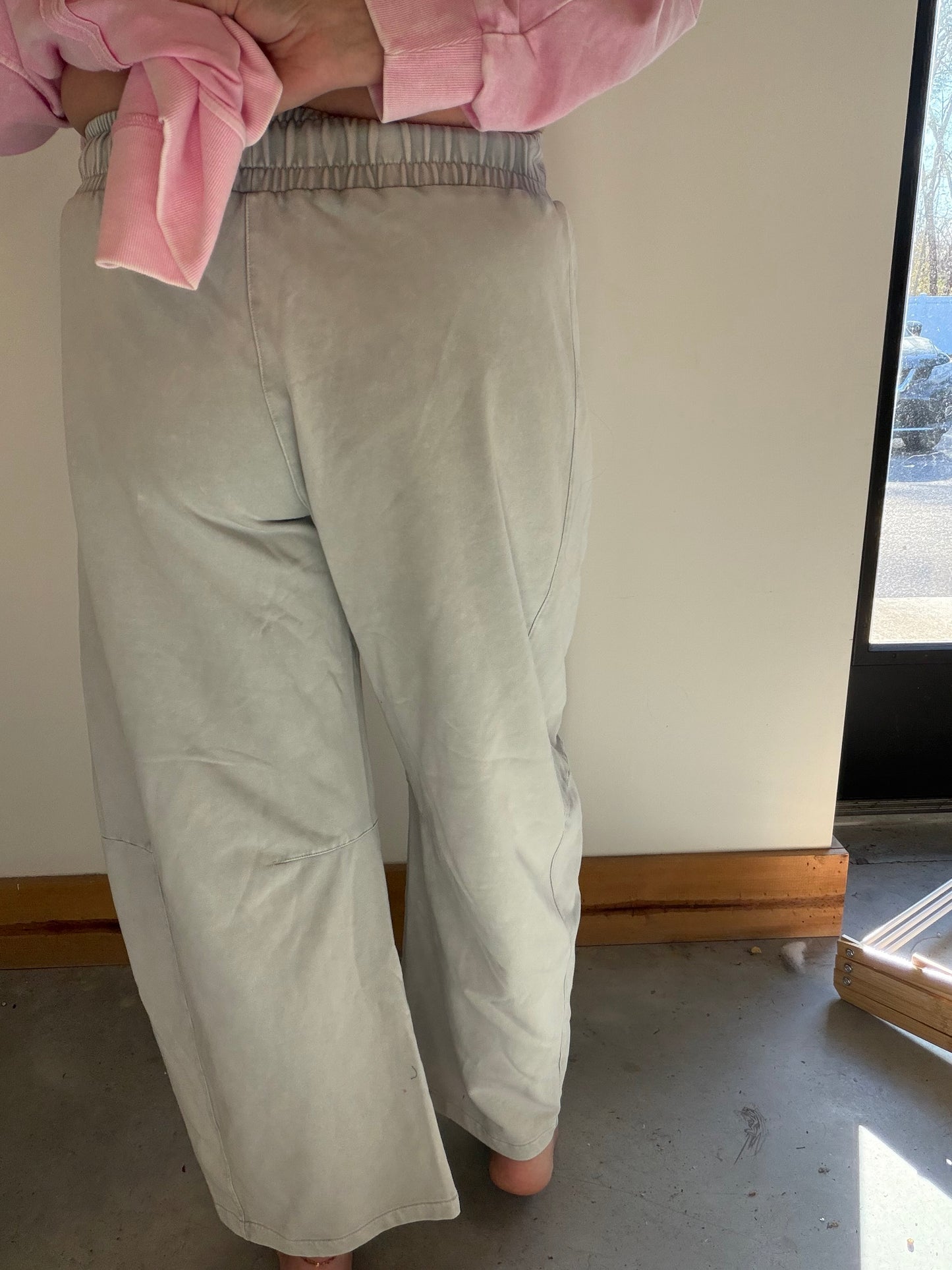 Crochet Patch Barrel Leg Pant