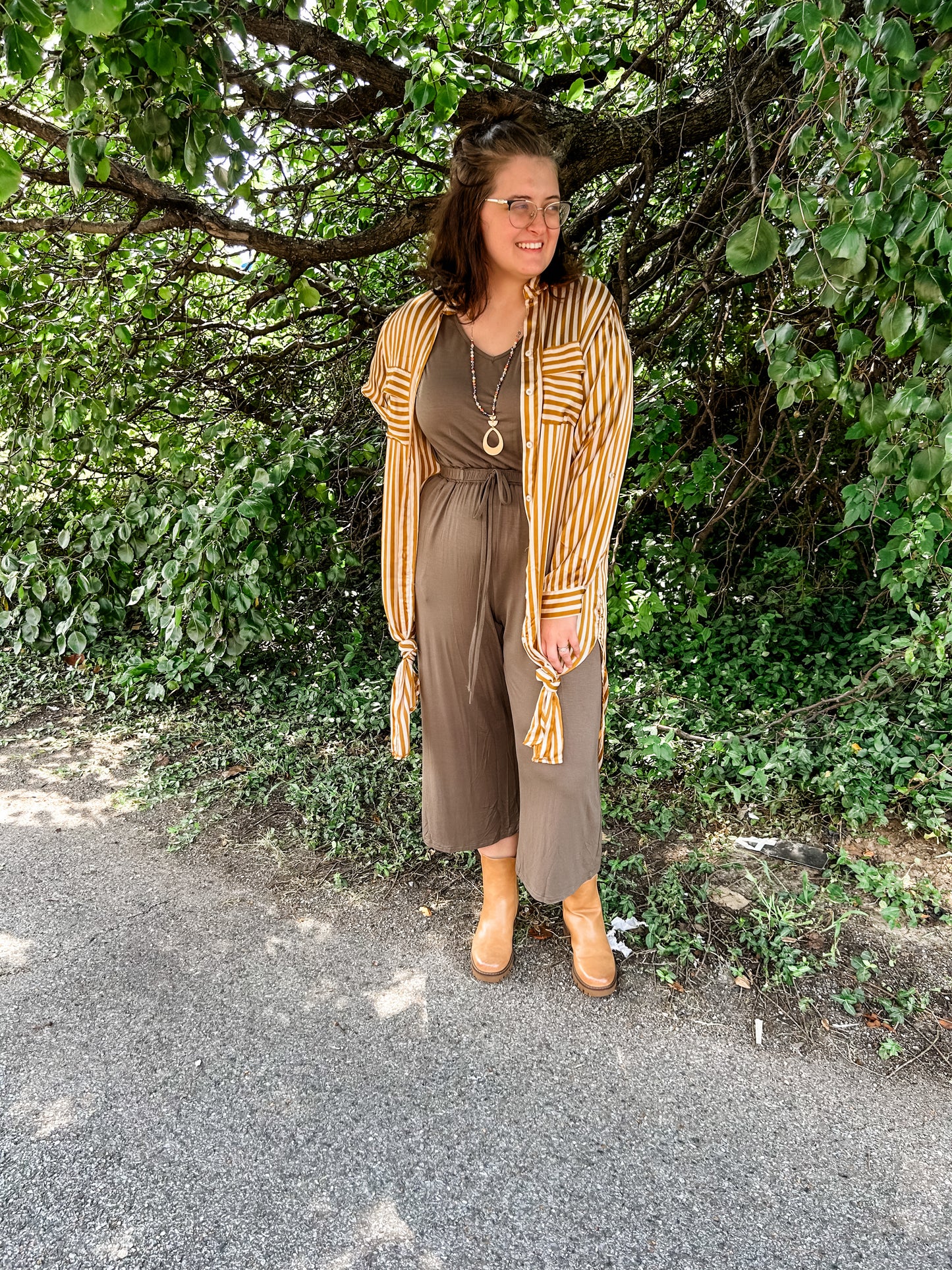 Perfect Pinstripe Button-Up Dress