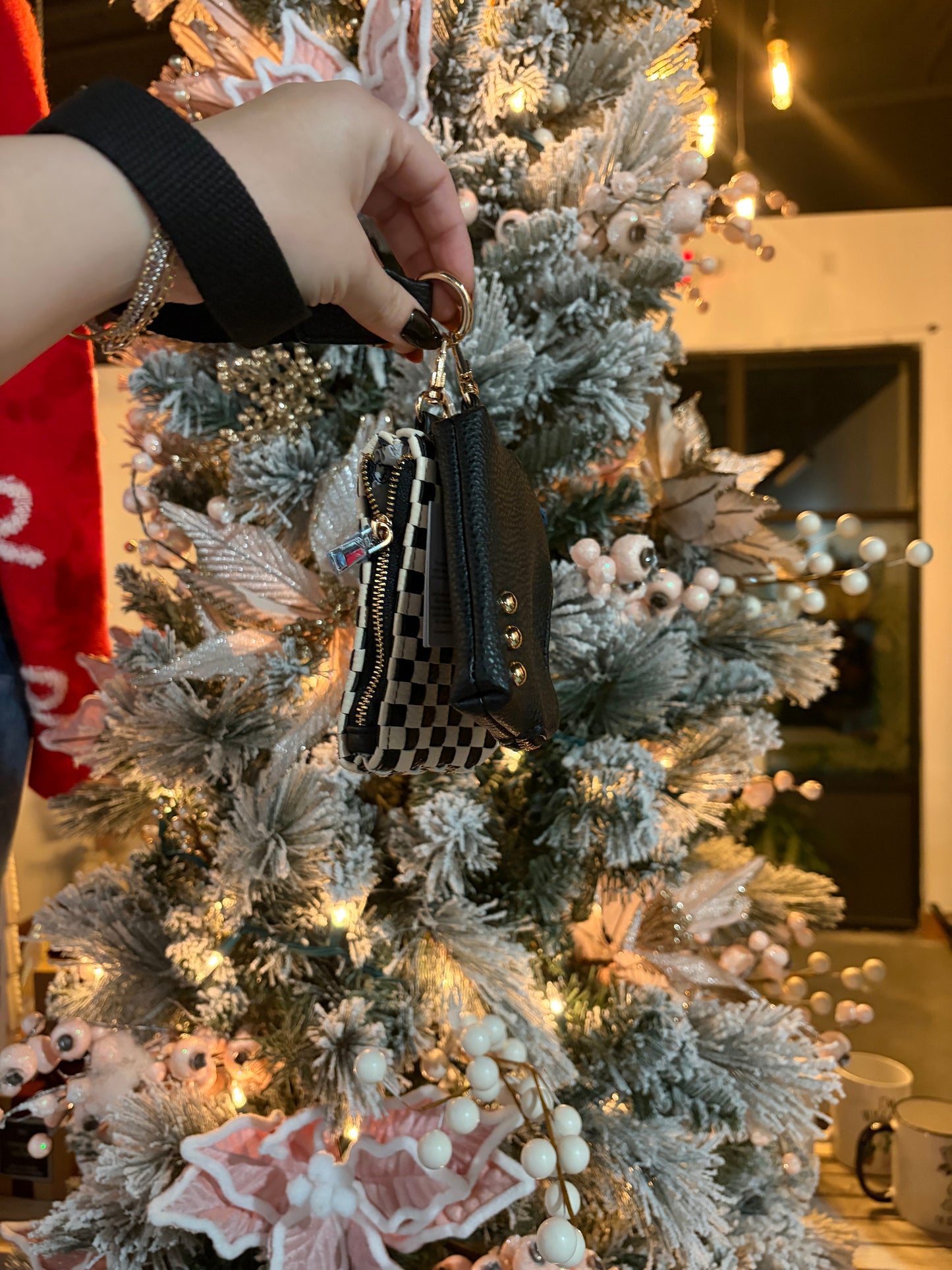 Sienna checker wristlet