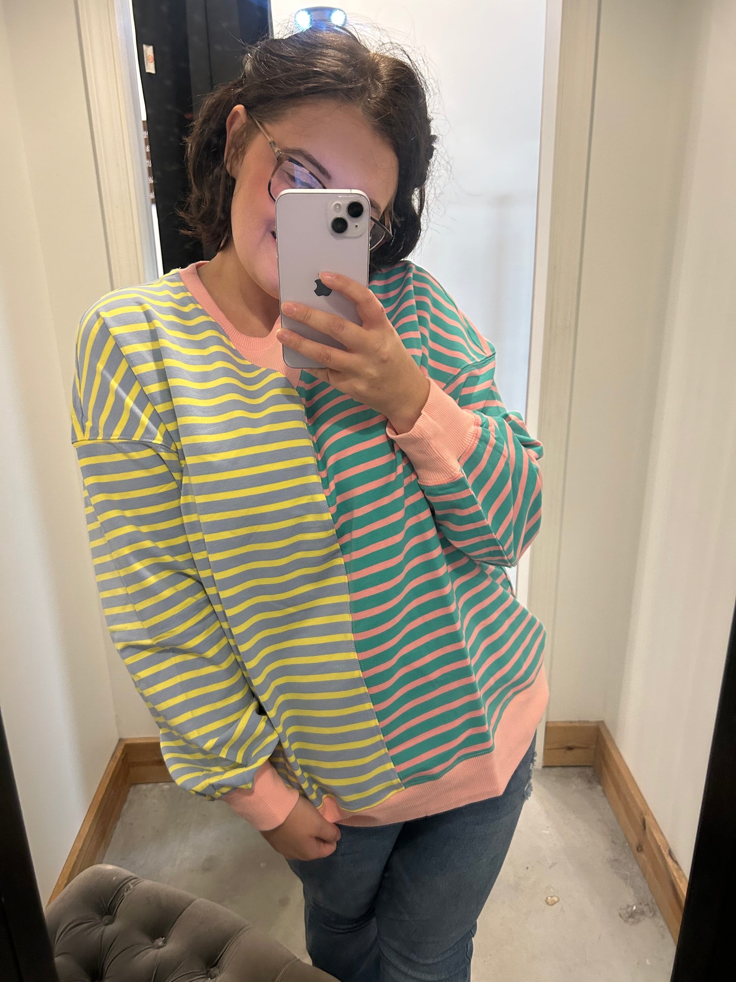 Mismatched Pullover Top