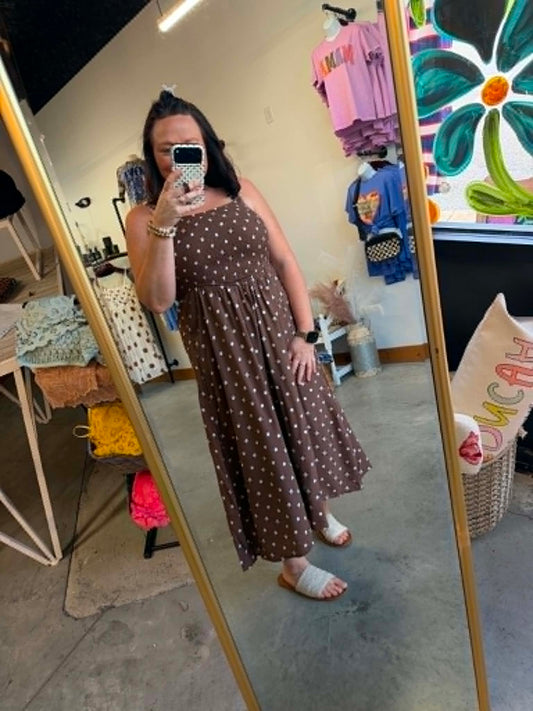 Mocha Dot Dress