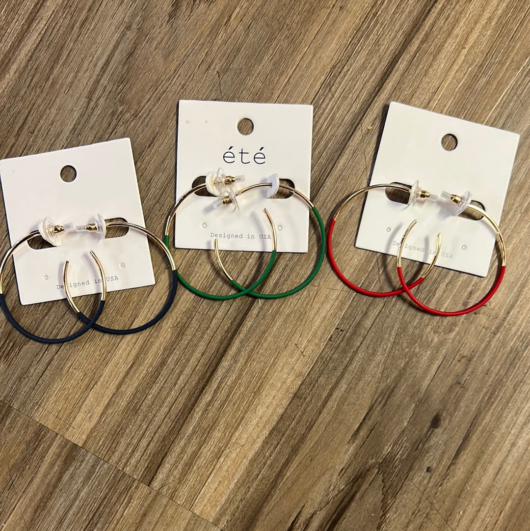 Color Coated Gold Hoops