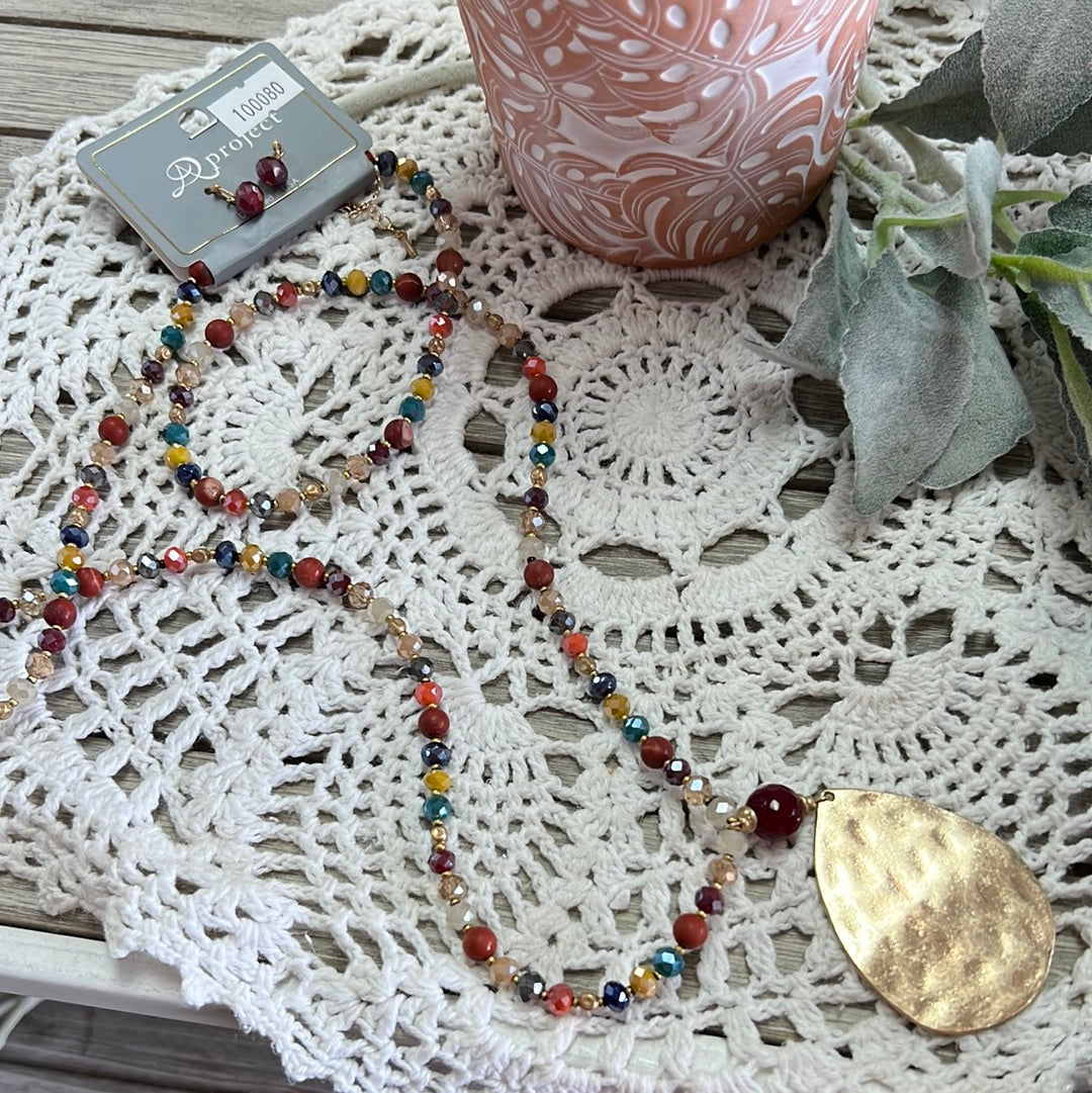 Multi Color Bead Necklace