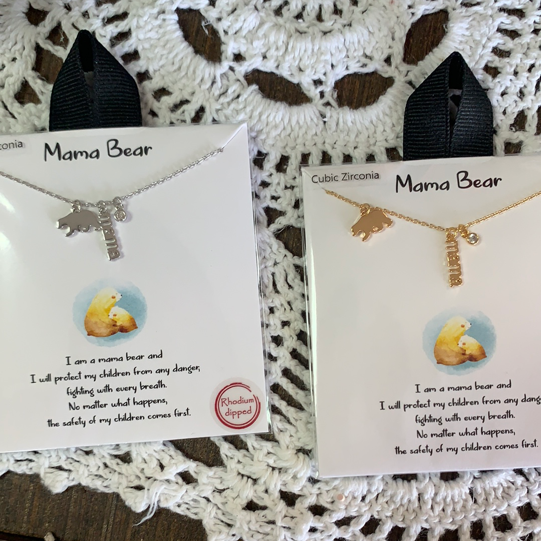 Mama Bear Charm Necklace