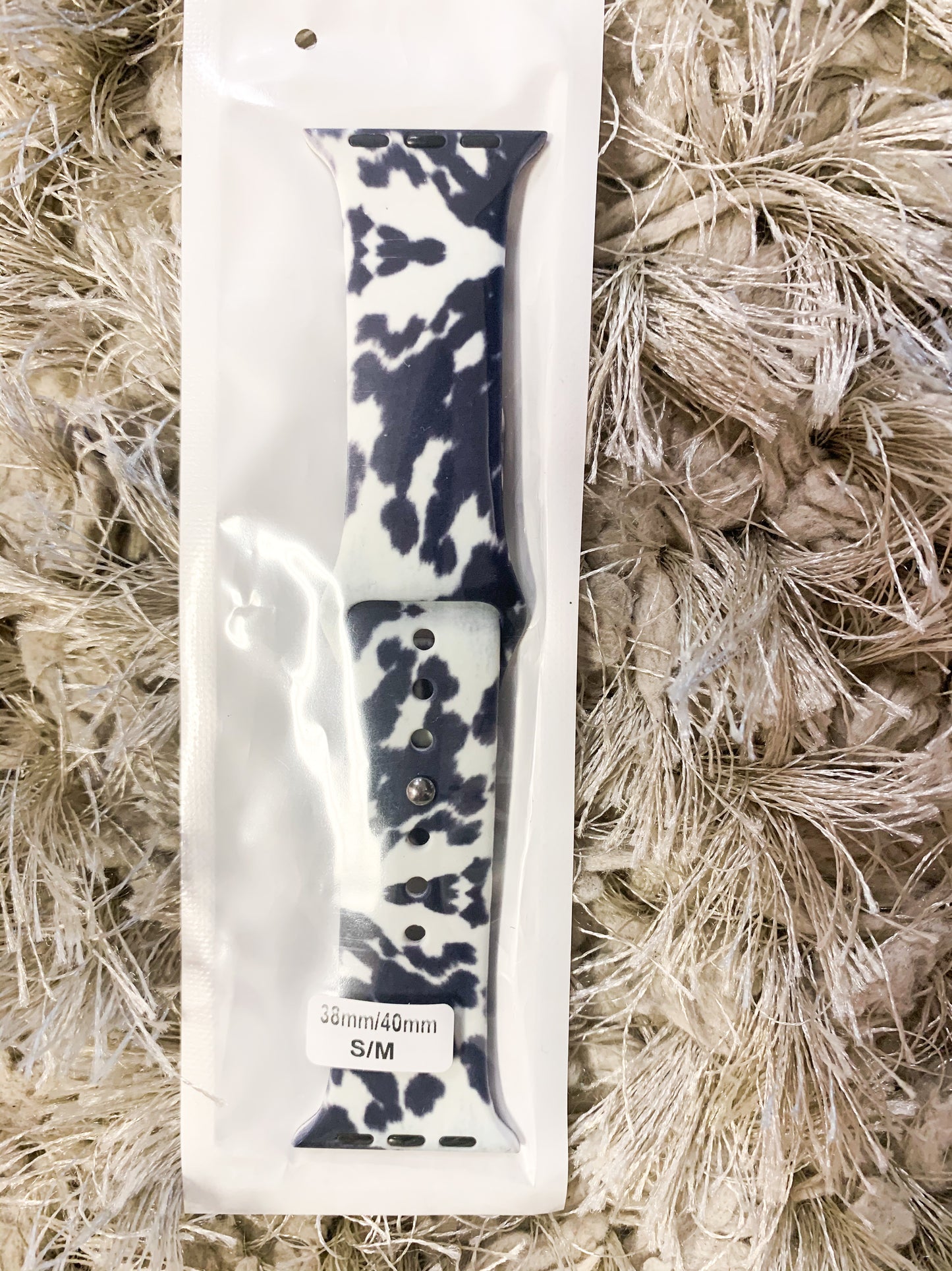 Black and White Cow Print Watchband