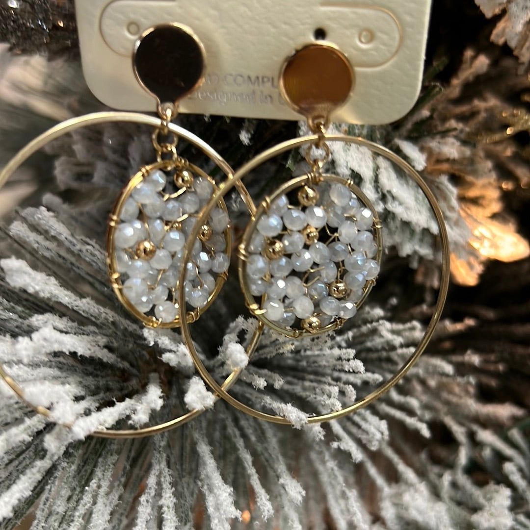 Beaded Disc Earrings