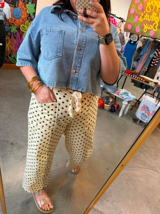 Polka Dot Barrel Pants