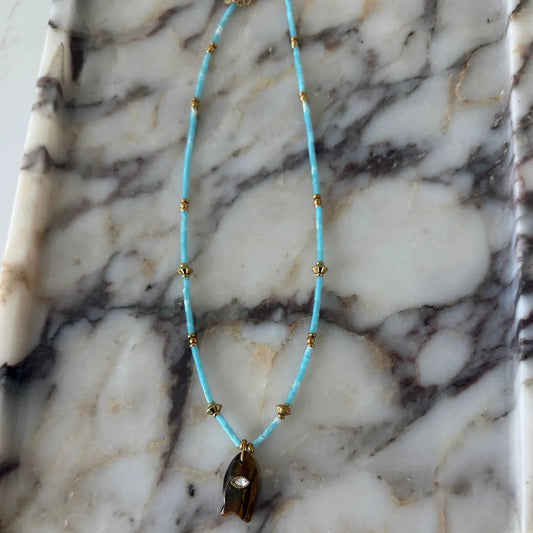 Sloane Nacklace - Brown Fish