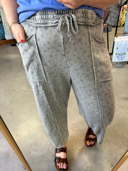 Indigo Blossom Barrel Sweatpants
