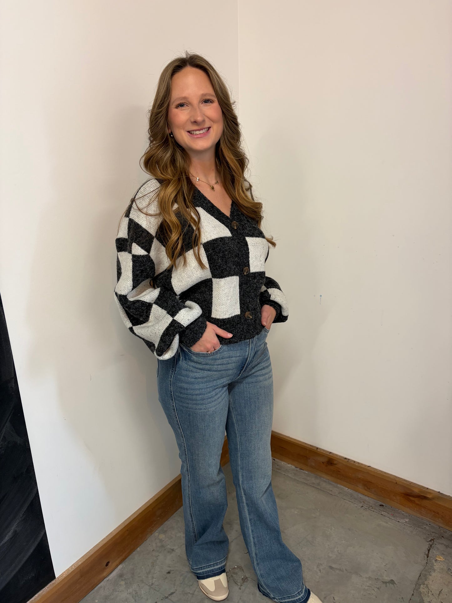 Check On Me Button Cardi