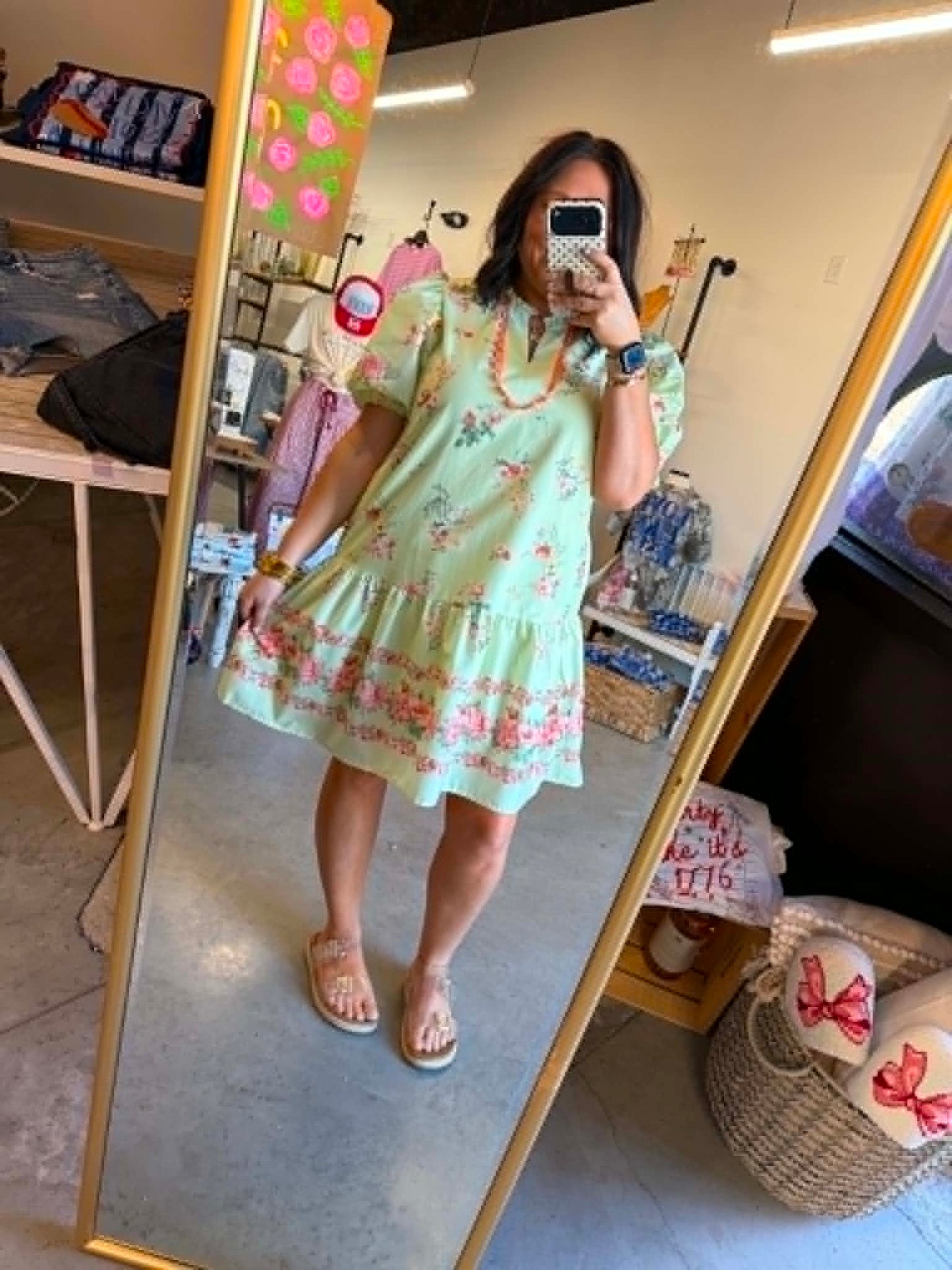 Mint Garden Mini Dress