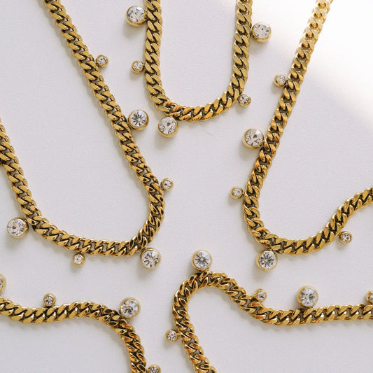 Chloe Crystal Cuban Chain Necklace