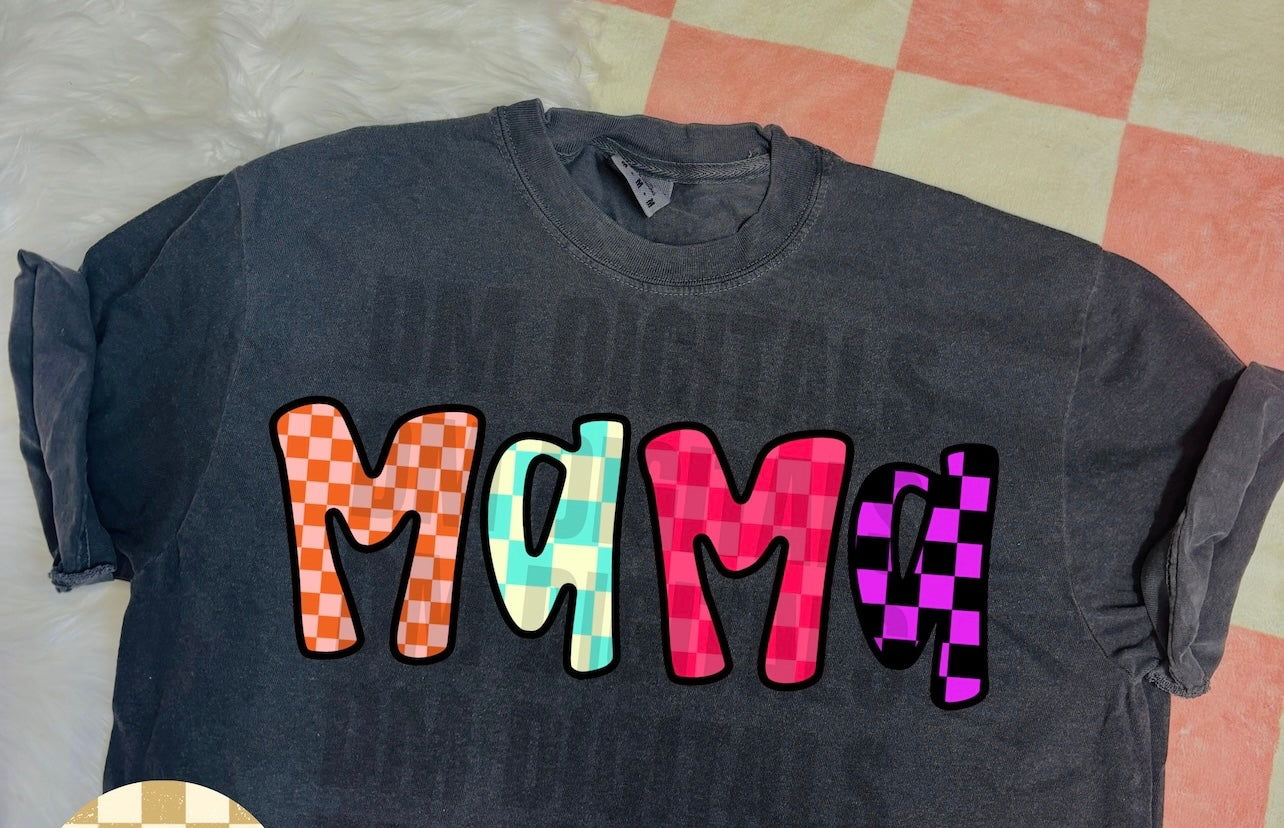 Mama neon checkers PREORDER