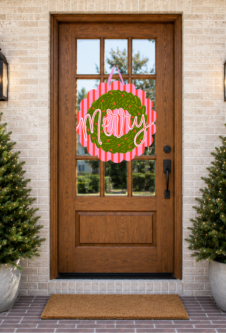 Merry Wreath Door Hanger