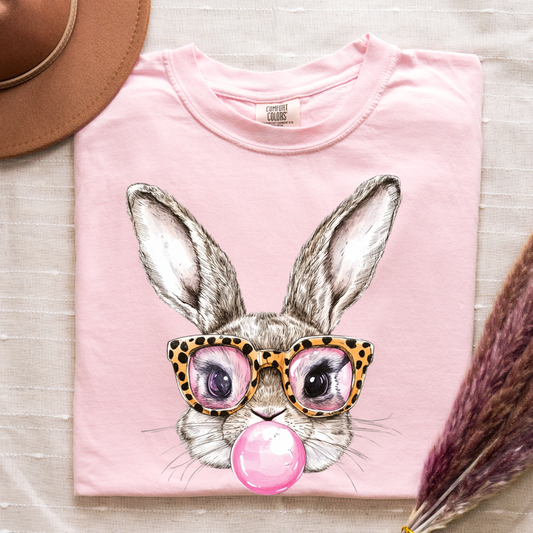 Bunny glasses bubblegum tee PREORDER