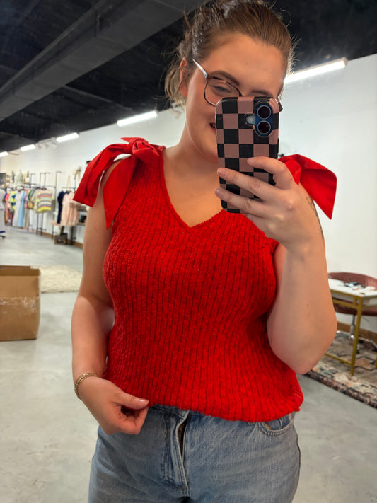 Tie Detail Knit Tank