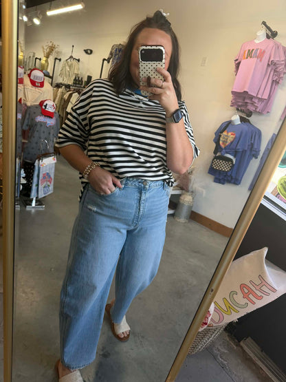 Striped Blue Detail Tee