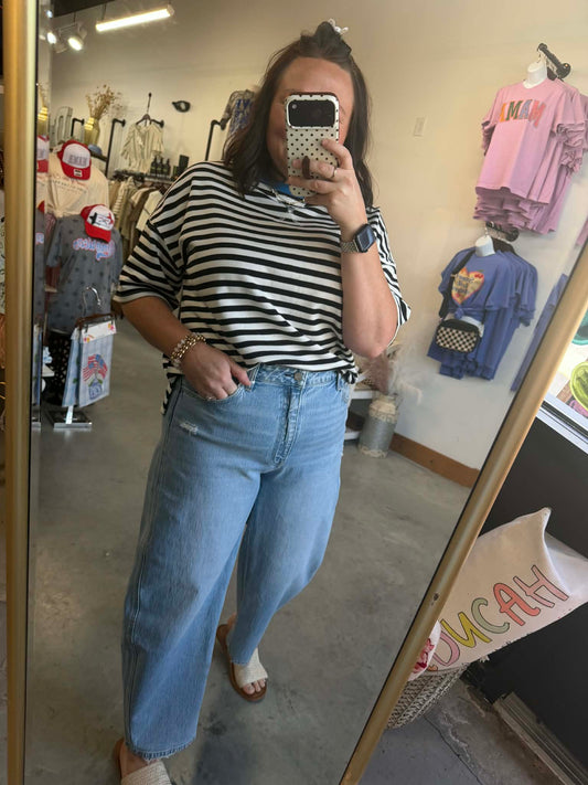 Striped Blue Detail Tee
