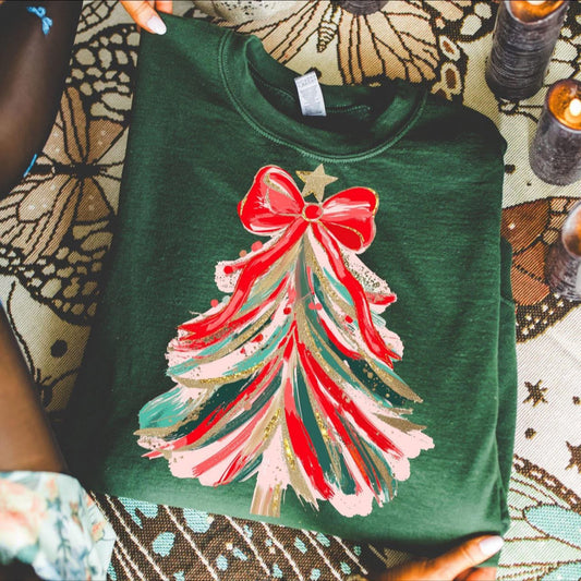 Brushstroke Christmas Tree Tee