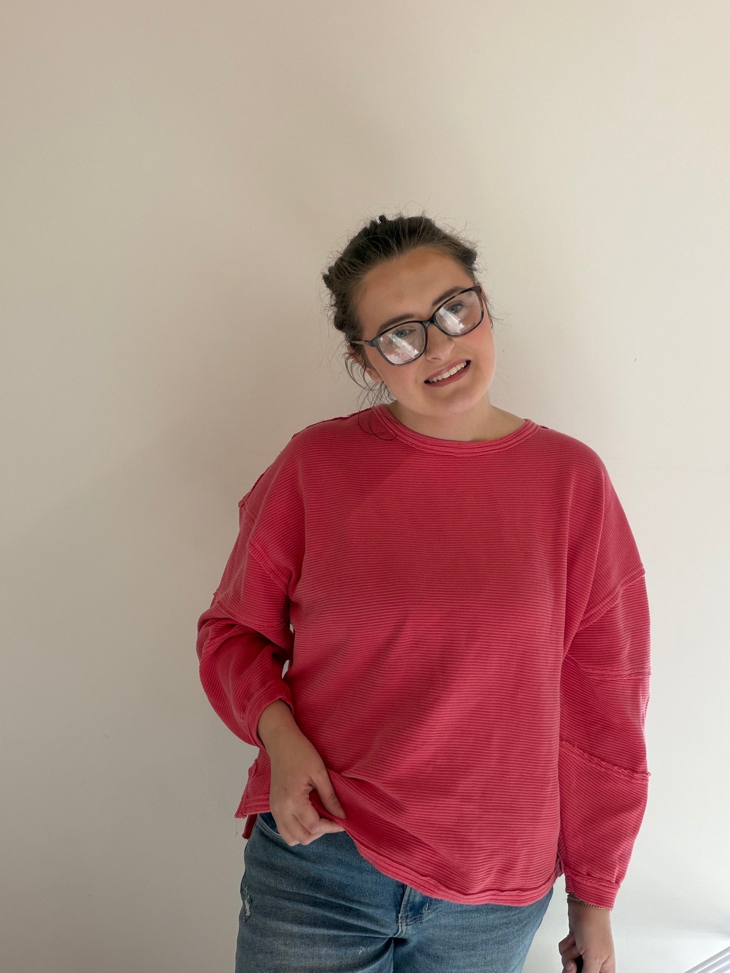 Spring Vibes Ribbed Pullover