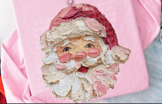 Faux Hand Painted Santa Tee