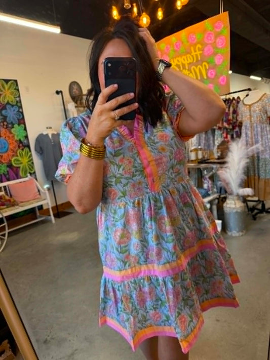 Marigold Bloom Mini Dress