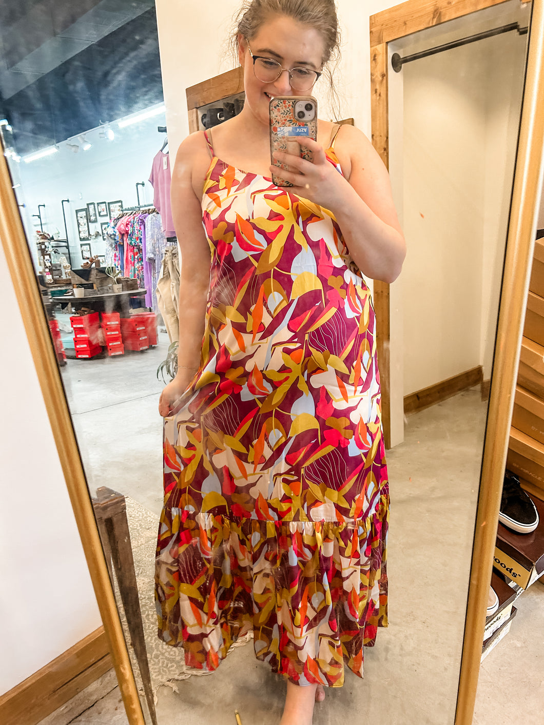 Abstract Floral Maxi dress
