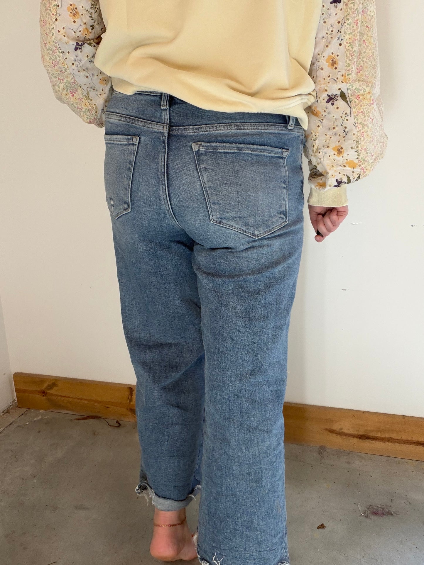 Vervet Wide Leg Raw Hem Denim