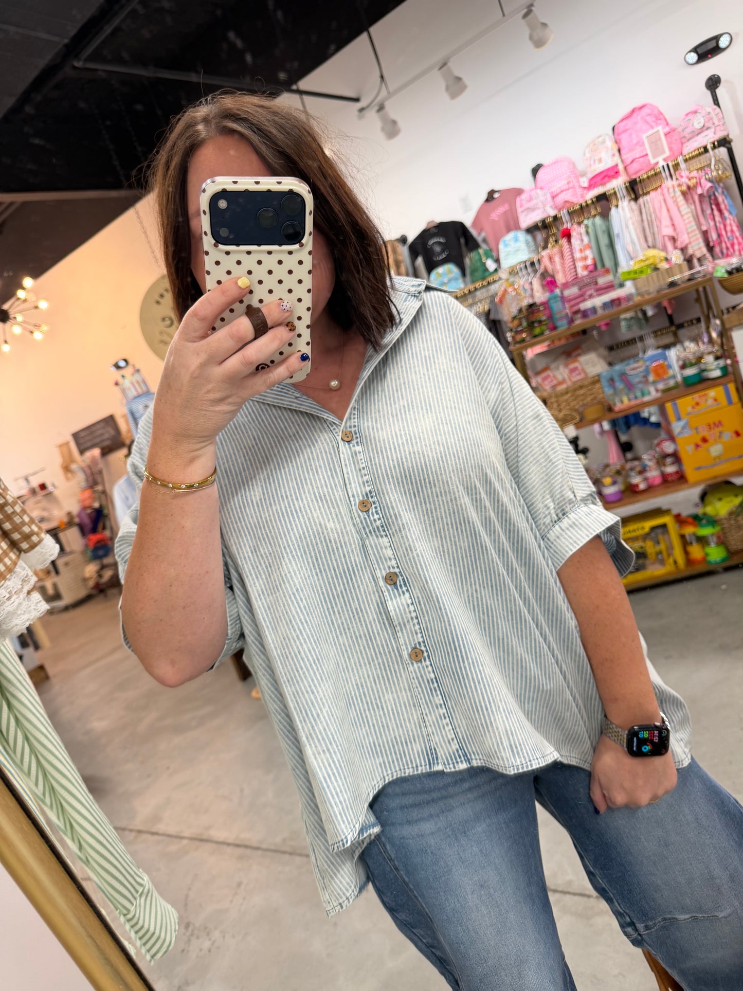 Striped Denim Blouse