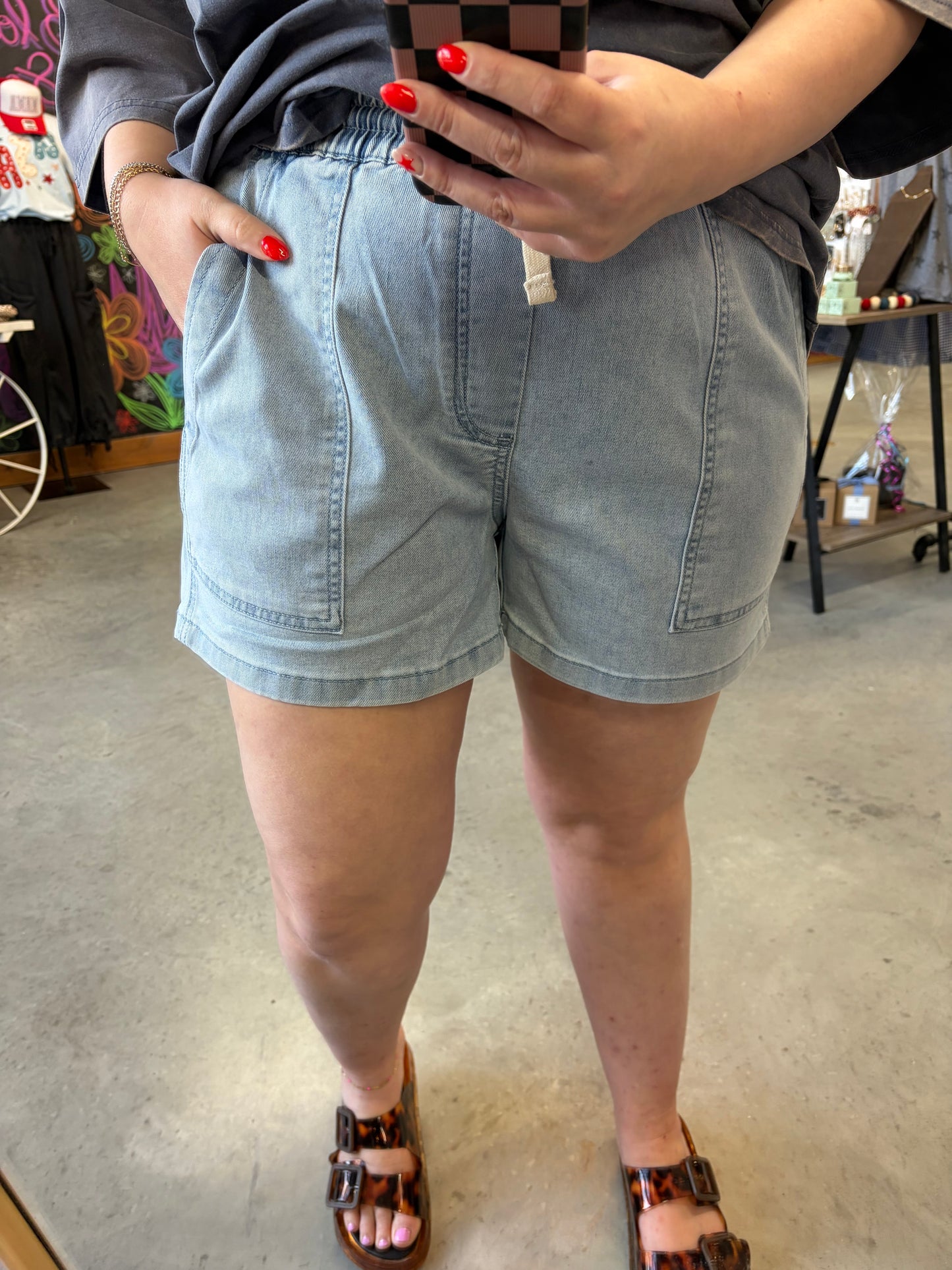 Blue Skies Drawstring Shorts