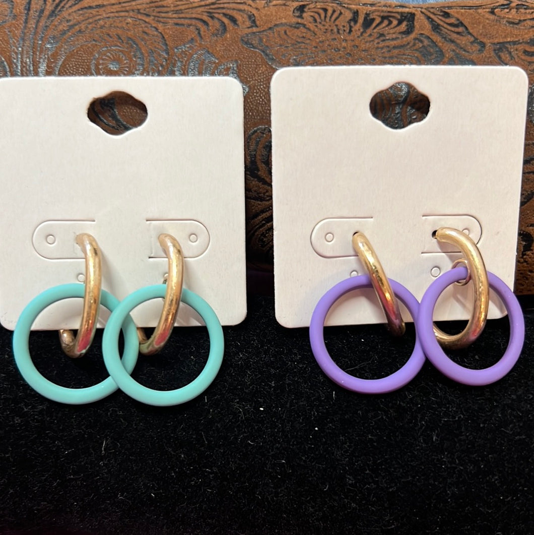 Color Coated Dangle Earrings
