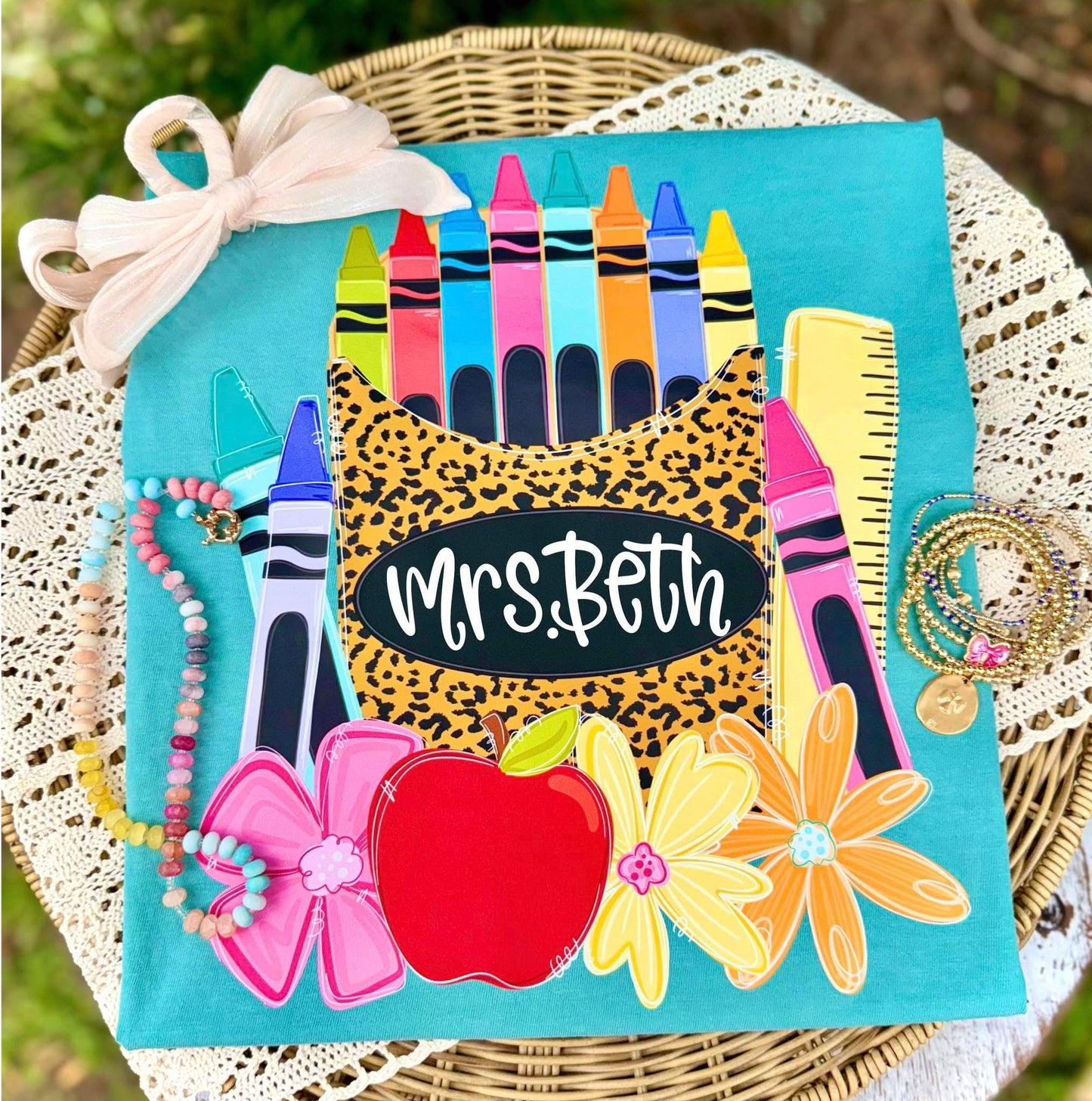 Custom Teacher Crayon Box Tee