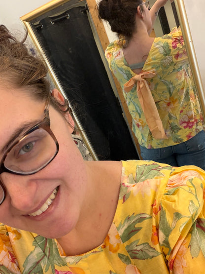 Floral Bow Back Top