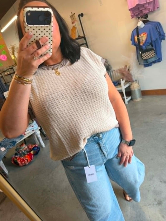 Oatmeal Waffle Knit Sweater
