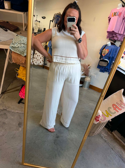 Lace Trim Crop Top
