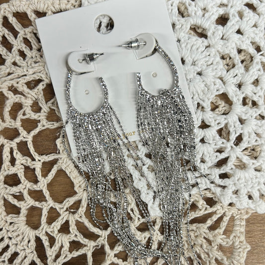 Dainty Metal Tassel Drop Earrings