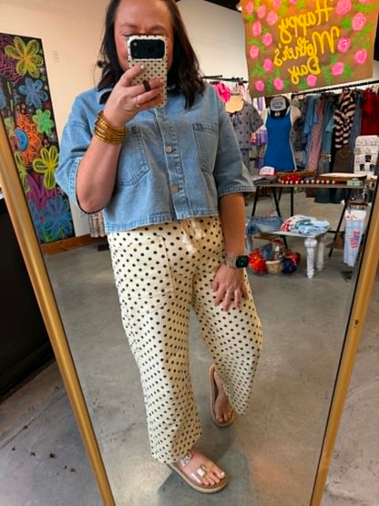 Polka Dot Barrel Pants