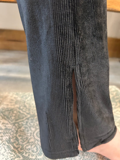 Slit Detail Corduroy Flare Legging