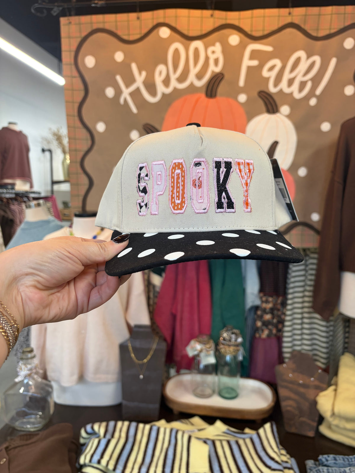SPOOKY applique hat