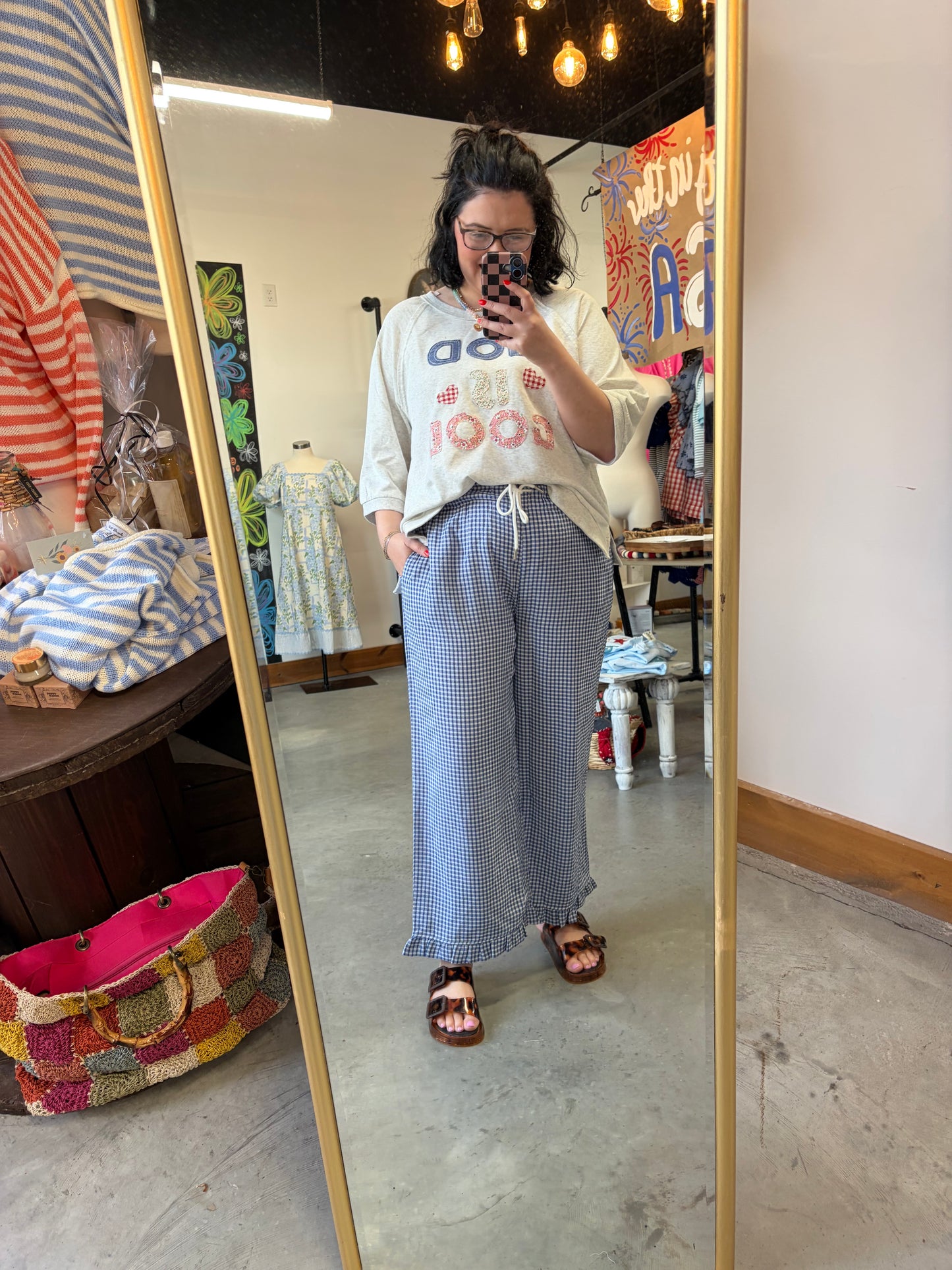 Midnight Tide Gingham Pants