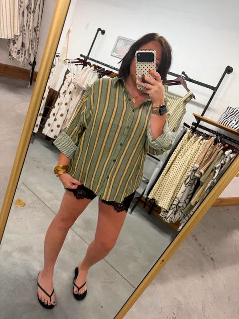 Hayride Yellow Striped Flannel