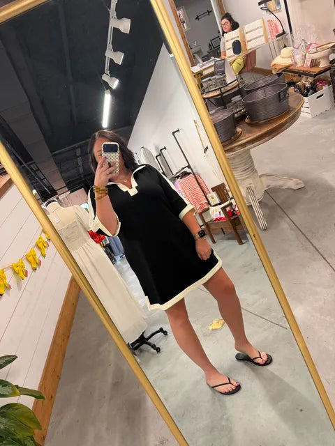 Black Ivory Quarter Sleeve Dress