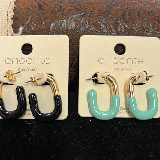 Two tone Oval Shape Hoops