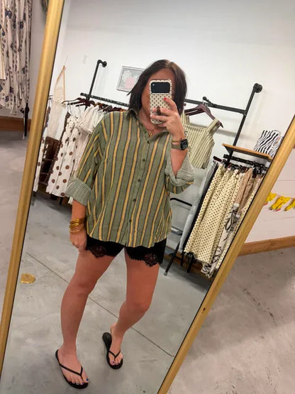Hayride Yellow Striped Flannel